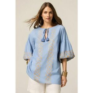 Bluza cu maneci medii si broderie imagine