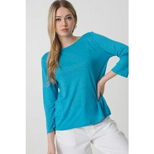 Bluza din in cu decolteu barcuta imagine