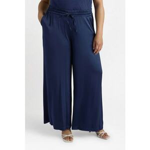 Pantaloni din satin cu croiala ampla imagine