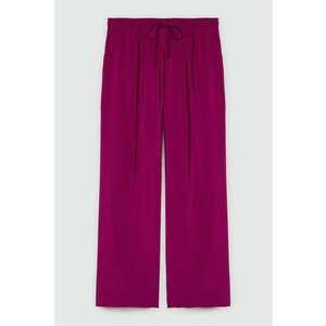 Pantaloni din satin mat cu croiala ampla imagine