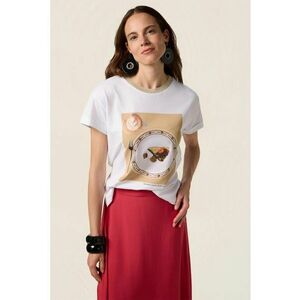Tricou din bumbac cu imprimeu tort imagine