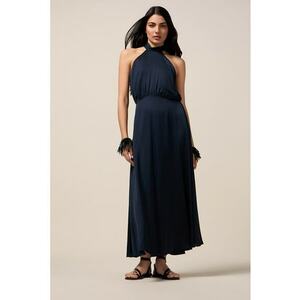 Rochie de satin cu decolteu halter imagine