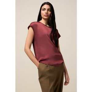 Bluza cu maneci scurte si aspect satinat imagine