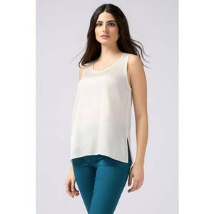 Top din satin cu decolteu rotund imagine