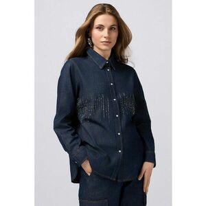 Camasa lejera din denim cu strasuri imagine