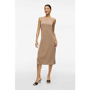 Rochie midi din amestec de modal cu slit lateral imagine