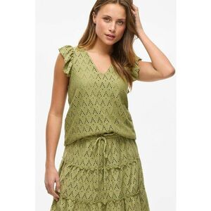 Bluza cu decolteu in V si maneci cu volane imagine