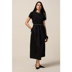 Rochie midi cu decolteu la baza gatului imagine