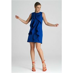 Rochie trapez eleganta - poliester - albastru imagine