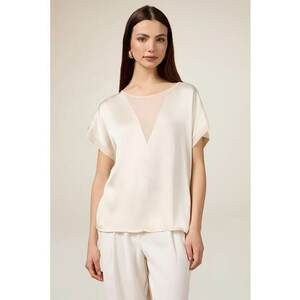 Bluza din satin cu maneci scurte imagine
