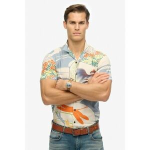Camasa cu model floral si guler ascutit imagine