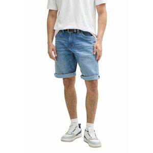 Bermude din denim cu terminatii plisate imagine