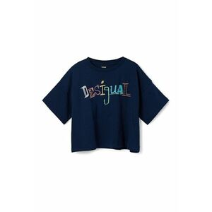 Tricou crop cu imprimeu logo imagine