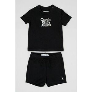Set de tricou cu imprimeu logo si pantaloni scurti imagine