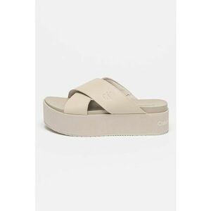 Papuci flatform de piele imagine