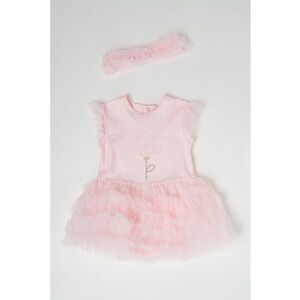 Set de rochie cu tutu si bentita - Roz pastel imagine
