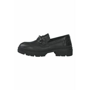 Pantofi loafer din piele nabuc cu toc masiv imagine