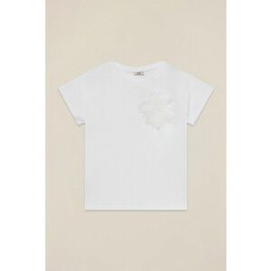 Tricou din bumbac cu brosa din tul imagine