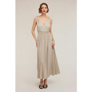 Rochie maxi cu decolteu in V si pliuri imagine
