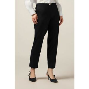 Pantaloni eleganti crop cu talie elastica in spate imagine