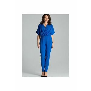 Salopeta dama - albastru safir - maneci kimono - elastica - poliester/viscoza imagine