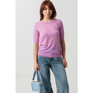 Tricou din amestec de lyocell si lana cu mansete striate imagine