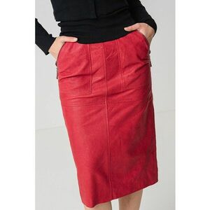 Fusta midi de piele imagine