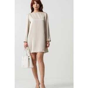 Rochie de satin cu croiala in A imagine