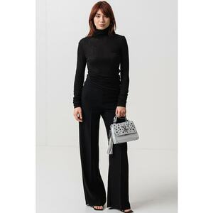 Bluza de lyocell si lana cu guler inalt imagine