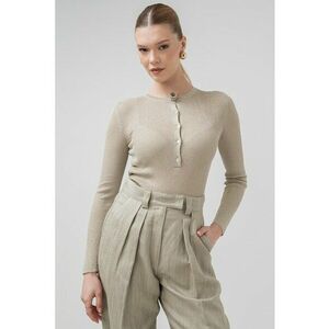 Pulover slim fit cu striatii si fenta cu nasturi Lazise imagine
