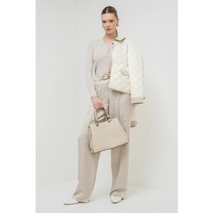 Pulover slim fit cu decolteu in V si aspect striat Imola imagine