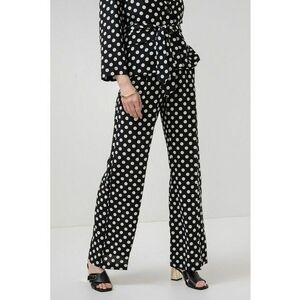 Pantaloni de matase cu buline si talie inalta imagine