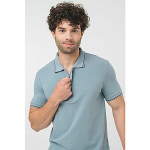 Tricou polo cu fenta cu fermoar imagine