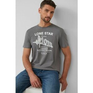 Tricou cu decolteu la baza gatului si imprimeu text imagine