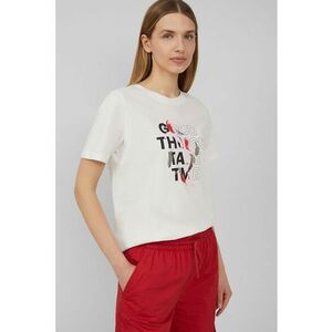 Tricou de bumbac cu decolteu la baza gatului imagine