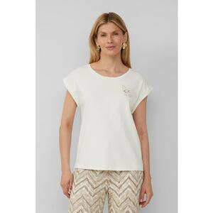 Tricou de bumbac cu decolteu rotund imagine
