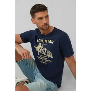 Tricou cu decolteu la baza gatului si imprimeu text imagine