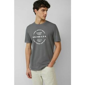 Tricou cu decolteu la baza gatului si imprimeu text imagine
