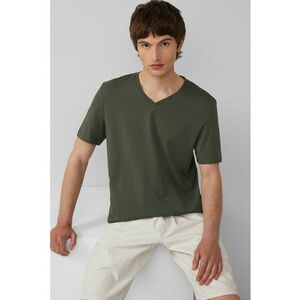 Tricou uni cu decolteu in V imagine