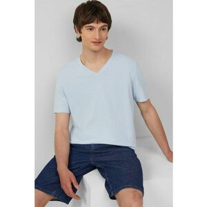 Tricou uni cu decolteu in V imagine