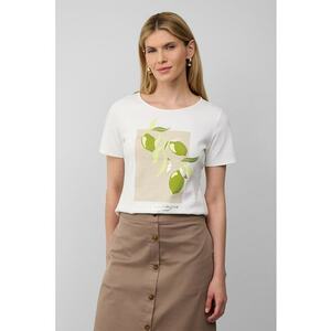 Tricou cu decolteu rotund si imprimeu frontal imagine