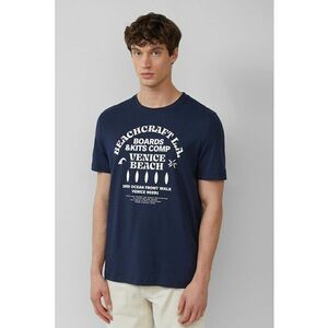 Tricou cu decolteu la baza gatului si imprimeu text imagine