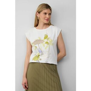 Tricou cu imprimeu si decolteu rotund imagine