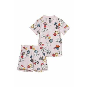 Set de pantaloni scurti si tricou cu imprimeu - 2 piese imagine