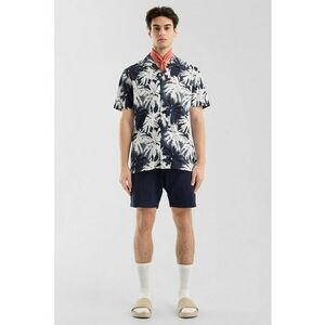 Camasa din amestec de bumbac cu model tropical imagine