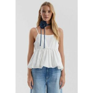 Bluza cu volan peplum si bretele ajustabile imagine