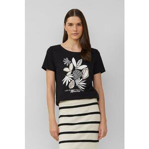 Tricou cu decolteu rotund si imprimeu grafic imagine