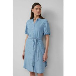 Rochie-camasa midi din material Chambray imagine