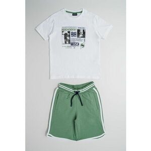 Set de pantaloni scurti si tricou cu imprimeu - 2 piese imagine