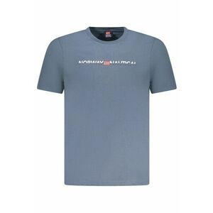 Tricou barbati cu imprimeu cu logo si decolteu la baza gatului imagine